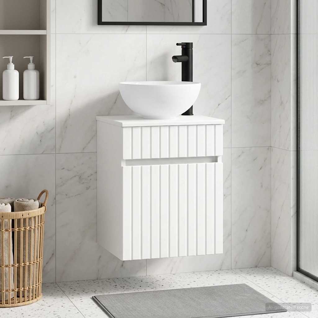 Wandgemonteerde wastafelmeubel Wit 39 x 41 x 64,5 cm