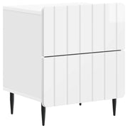 Nachtkastje 2 st Hoogglans Wit 43 x 34,5 x 49,5 cm Bewerkt hout