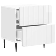 Nachtkastje 2 st Hoogglans Wit 43 x 34,5 x 49,5 cm Bewerkt hout