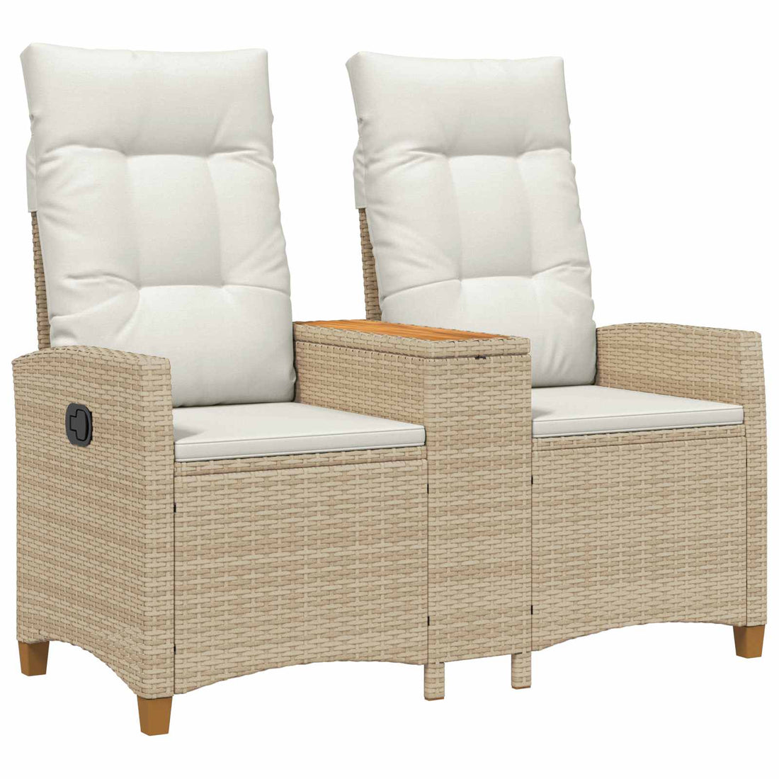 Ligbank met tafel 2 -Seater 126 x 65 x 112 cm poly rattan
