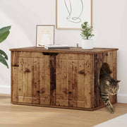 Kattenhuis oud hout-look 85 x 55 x 50,5 cm Bewerkt hout