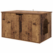 Kattenhuis oud hout-look 85 x 55 x 50,5 cm Bewerkt hout