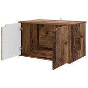 Kattenhuis oud hout-look 85 x 55 x 50,5 cm Bewerkt hout