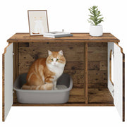 Kattenhuis oud hout-look 85 x 55 x 50,5 cm Bewerkt hout