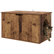 Kattenhuis oud hout-look 85 x 55 x 50,5 cm Bewerkt hout