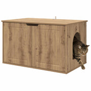 Kattenhuis Ambachtelijk eiken 85 x 55 x 50,5 cm Bewerkt hout