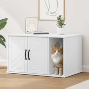Kattenhuis Wit 85 x 55 x 50,5 cm Bewerkt hout