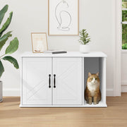 Kattenhuis Wit 85 x 55 x 50,5 cm Bewerkt hout