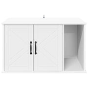 Kattenhuis Wit 85 x 55 x 50,5 cm Bewerkt hout
