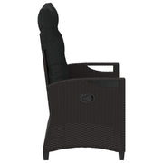 Tuinbank met kussen Zwart 105 x 60 x 112 cm Staal en Polyester