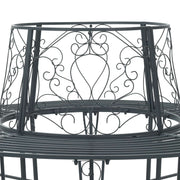 Boom bank 8-Aantal zitplaatsen Ø 160 x 89 cm Staal Zilvergrijs