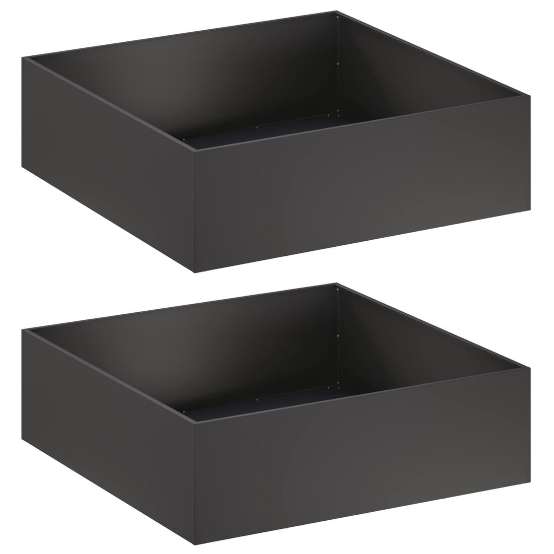 Plantenbak 2 st Zwart 100 x 100 x 30 cm Koudgewalst staal