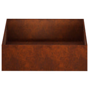 Plantenbak 2 st Roestkleurig 100 x 100 x 30 cm weervast staal