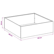 Plantenbak 2 st Roestkleurig 100 x 100 x 30 cm weervast staal