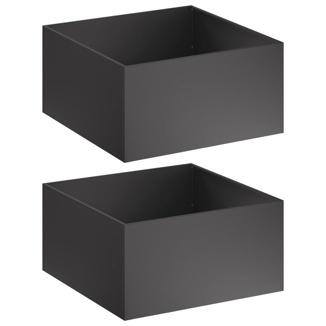 Plantenbak 2 st Zwart 100 x 100 x 40 cm Koudgewalst staal