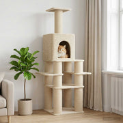 Kattenboom met sisal krabpalen Crèmekleurig 180 cm