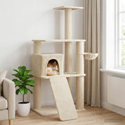 Kattenboom met sisal krabpalen Crèmekleurig 173 cm