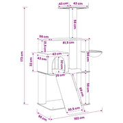 Kattenboom met sisal krabpalen Crèmekleurig 173 cm