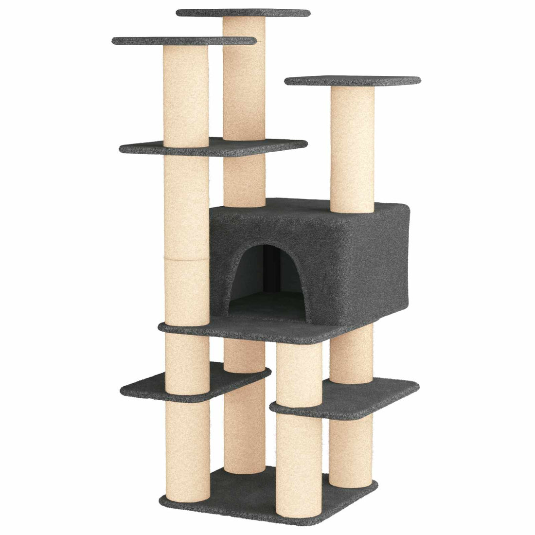 Kattenboom met sisal krabpalen Donkergrijs 161 cm