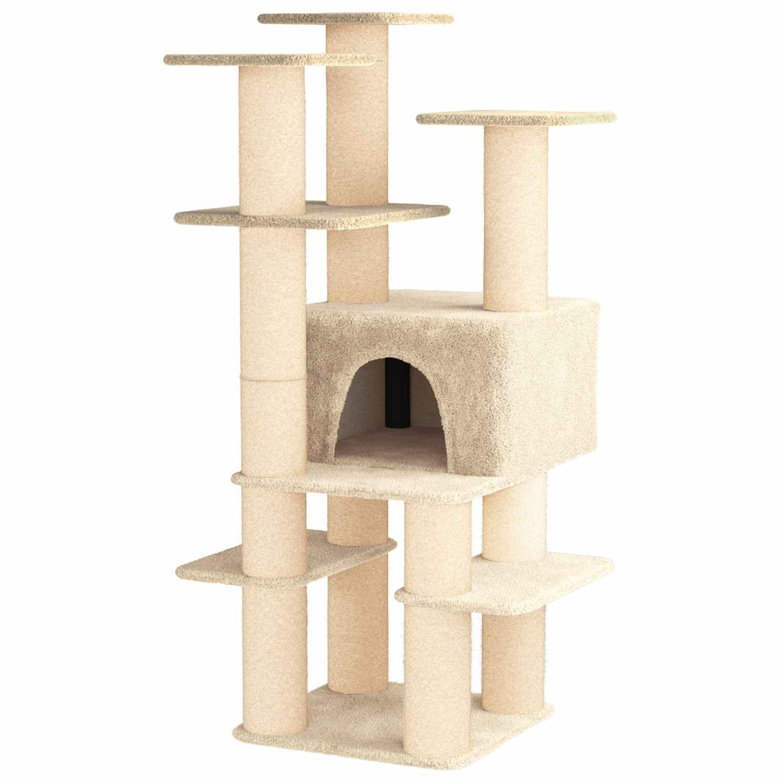 Kattenboom met sisal krabpalen Crèmekleurig 161 cm