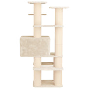 Kattenboom met sisal krabpalen Crèmekleurig 161 cm
