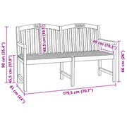 Handgemaakte Rozenbank 179,5 x 61 x 90 cm Massief Teakhout