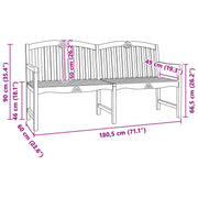 Handgemaakte Rozenbank 180,5 x 60 x 96 cm Massief Teakhout
