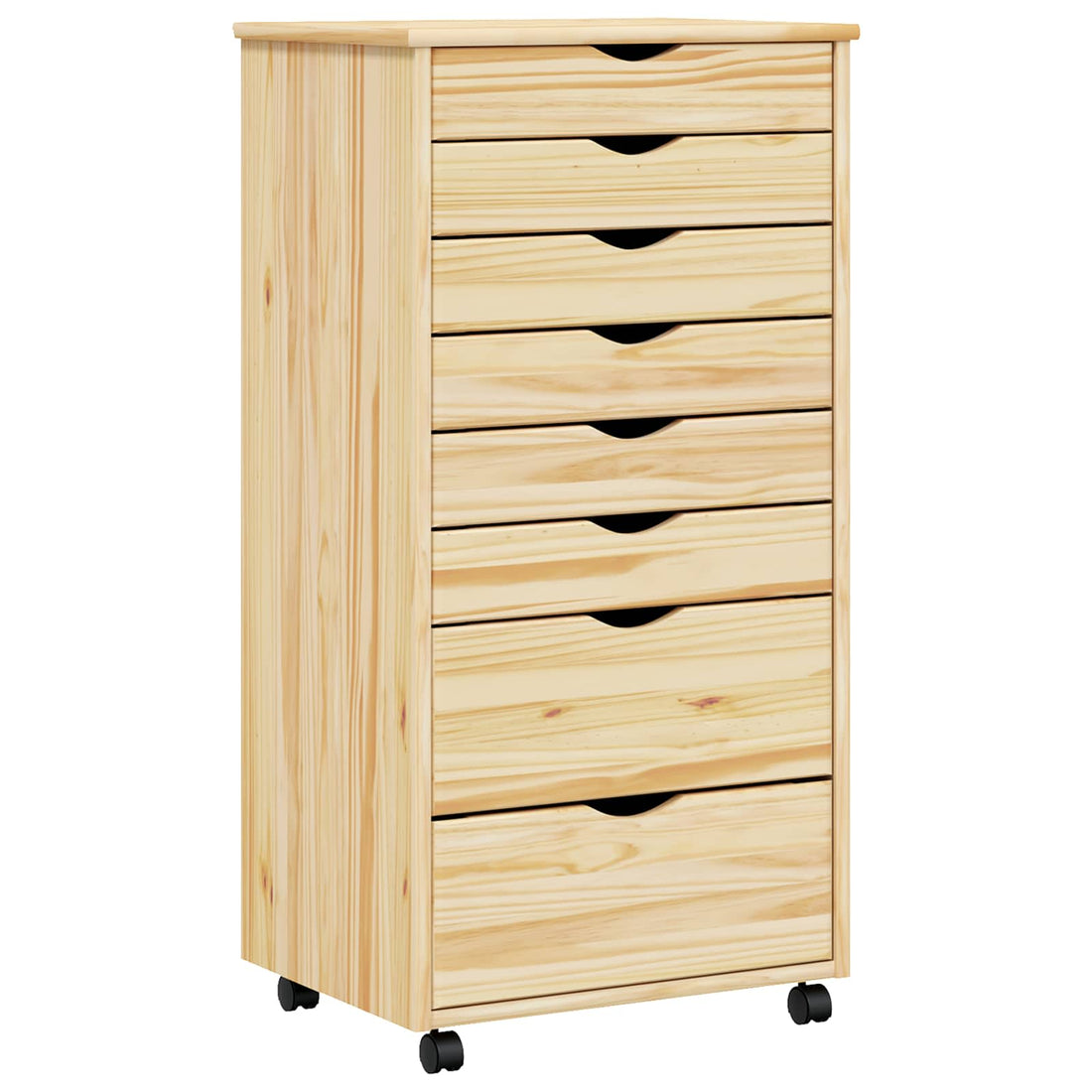 Verrijdbare ladekast MOSS 53 x 39 x 103 cm Heldere Vernis