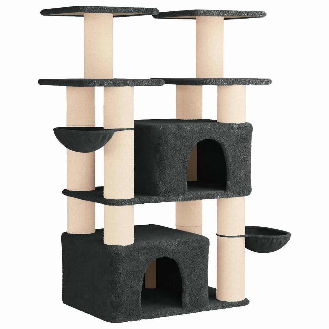Kattenboom met sisal krabpalen Donkergrijs 147 cm 2 st