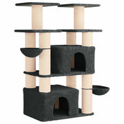 Kattenboom met sisal krabpalen Donkergrijs 147 cm 2 st