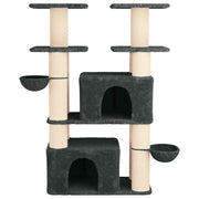 Kattenboom met sisal krabpalen Donkergrijs 147 cm 2 st