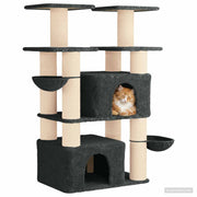 Kattenboom met sisal krabpalen Donkergrijs 147 cm 2 st