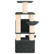 Kattenboom met sisal krabpalen Donkergrijs 147 cm 2 st