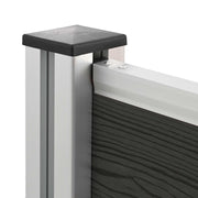 Afvalbak Schutting Grijs 85 x 85 x 115 cm Aluminium en WPC