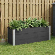 Verhoogde plantenbak Zwart 150 x 50 x 54 cm WPC en Aluminium