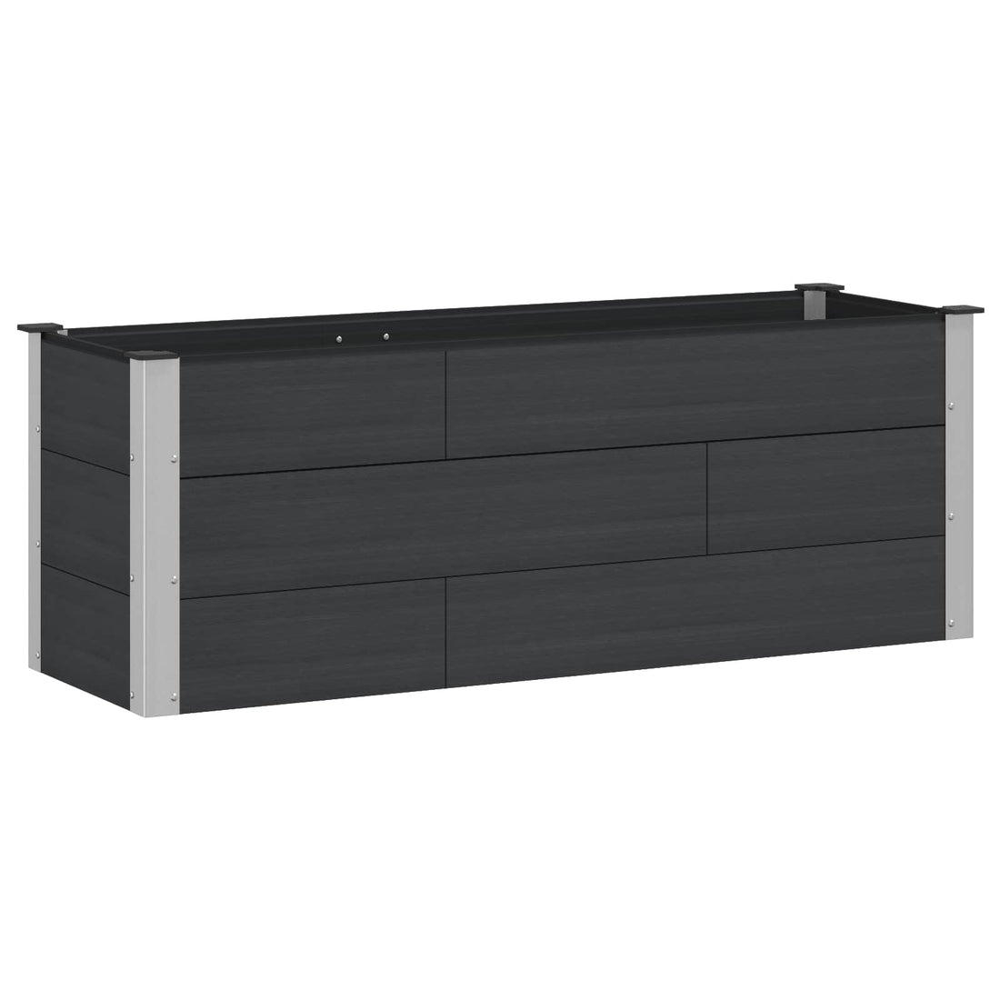 Verhoogde plantenbak Zwart 150 x 50 x 54 cm WPC en Aluminium