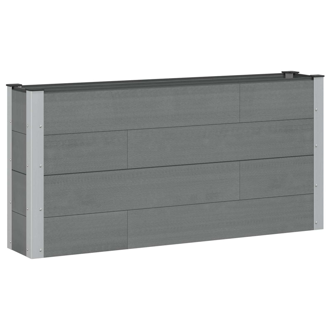 Verhoogde plantenbak Grijs 150 x 30 x 72 cm WPC en Aluminium