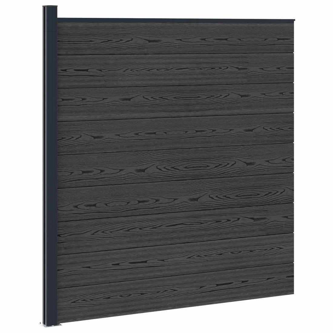 Hekset 175 x 186 cm WPC en Aluminium Zwart
