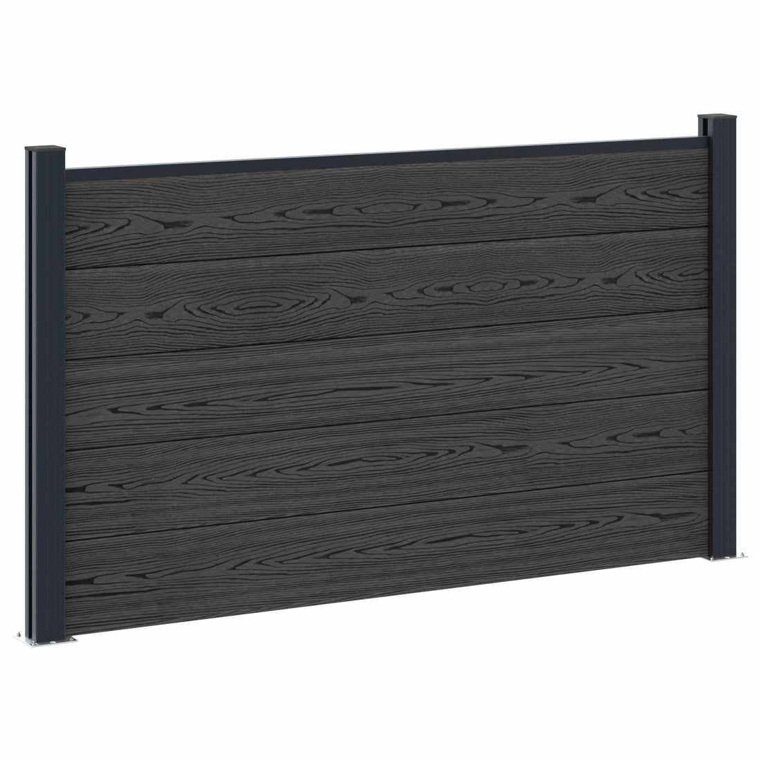 Hekset 180 x 105 cm WPC en Aluminium Zwart