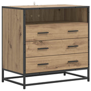 Ladekast 3-Lade Artisanaal eiken 70 x 41 x 70 cm Bewerkt hout