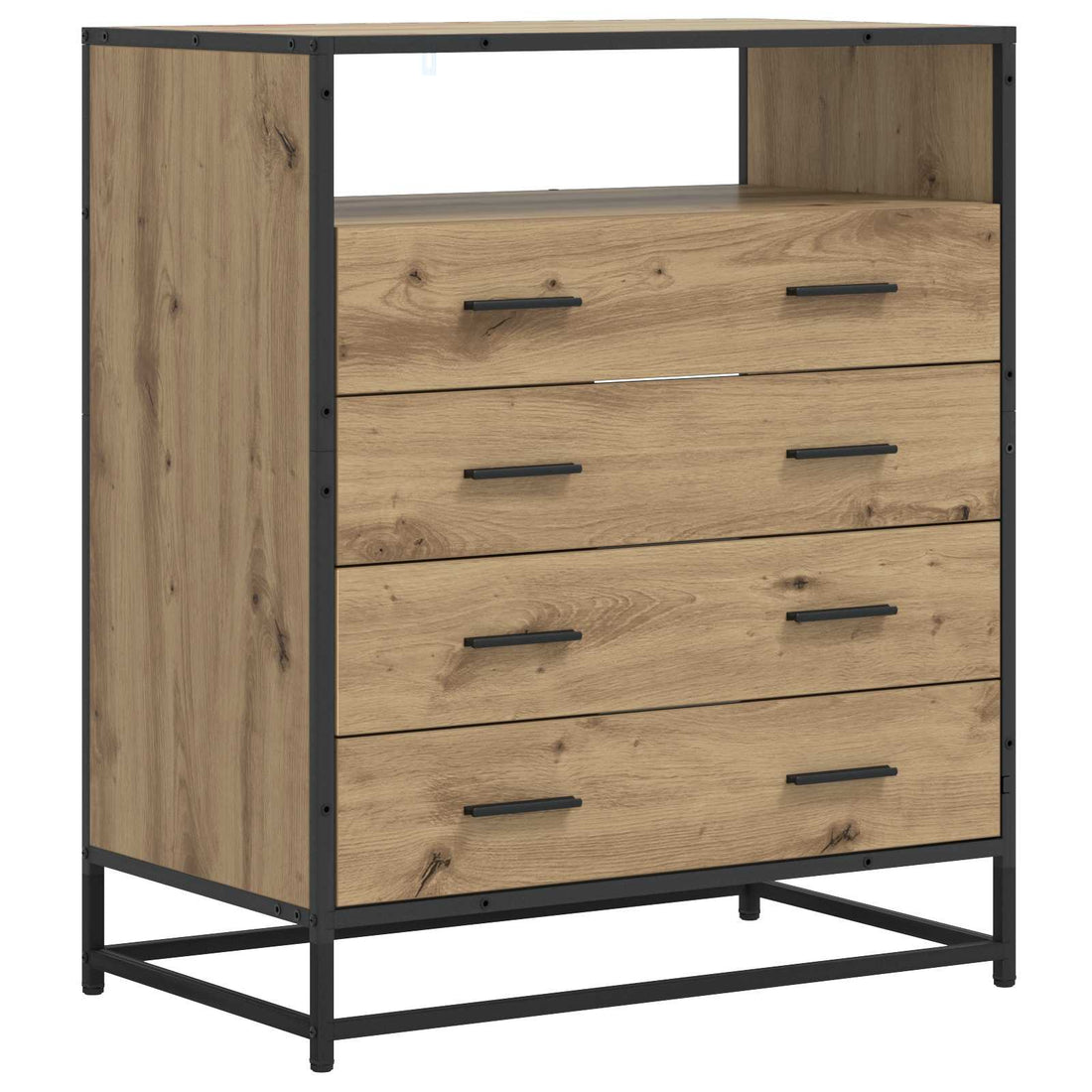 Ladekast 4-Lade Artisanaal eiken 70 x 41 x 83,5 cm