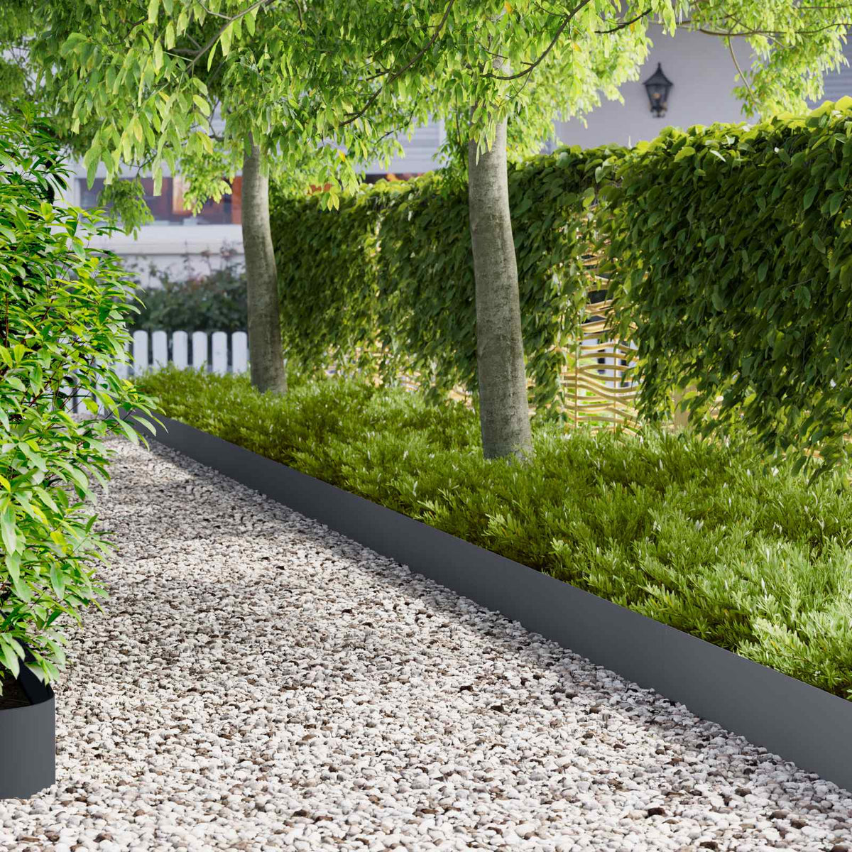 Gazonrand 30 st 102 x 15 x 4 cm Staal Antracietkleurig