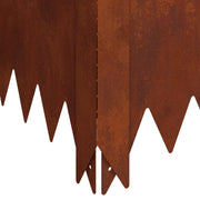 Gazonrand 4 st 100 x 100 x 35 cm Staal roestkleurig