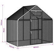 Vogelkooi Zilverkleurig 181,5 x 112 x 173,5 cm