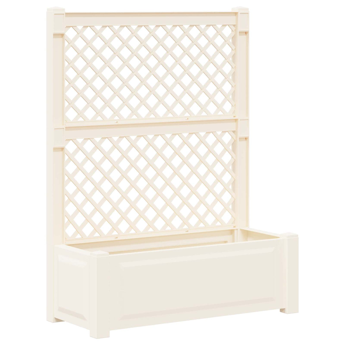 Grote plantenbak met trellis PP Wit