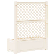 Grote plantenbak met trellis PP Wit