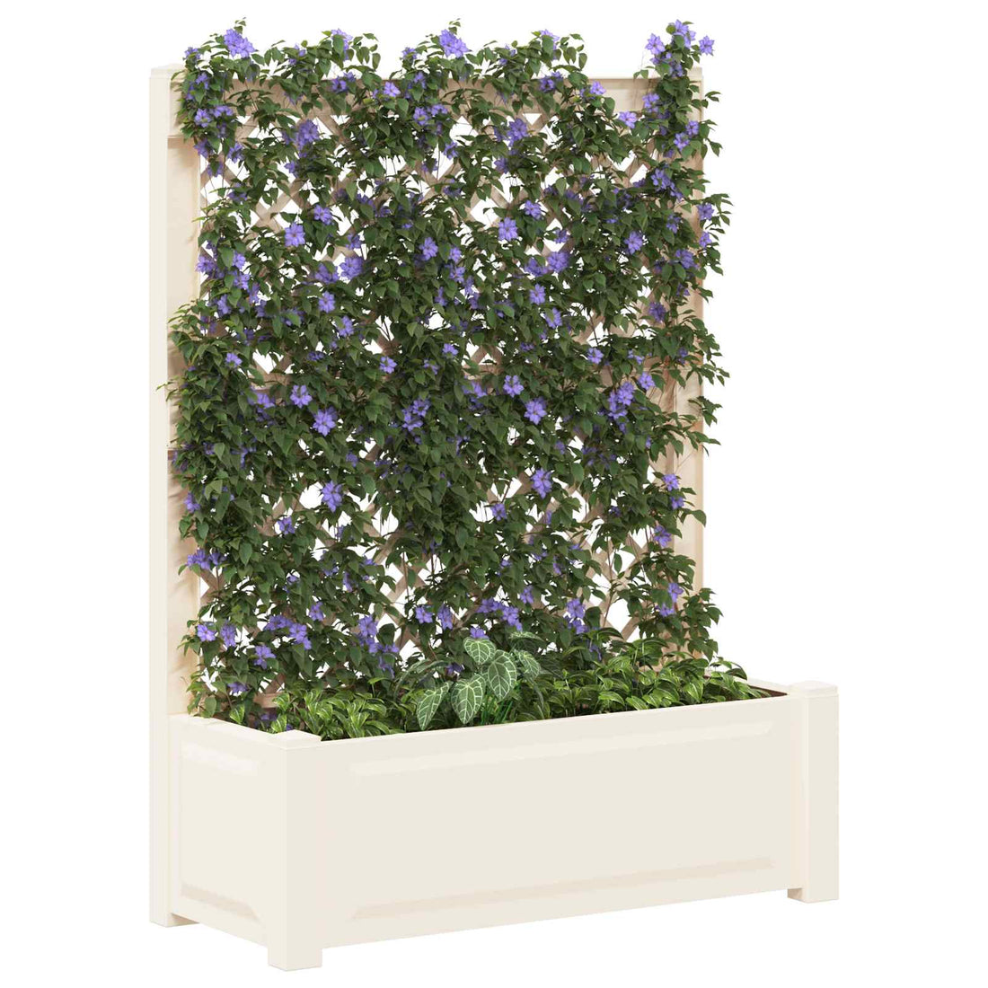 Grote plantenbak met trellis PP Wit