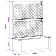 Grote plantenbak met trellis PP Wit