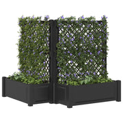 Grote plantenbak met trellis 2 st PP Antraciet