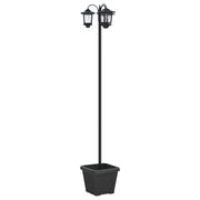 3-arm lantaarnpaal met Plantenbak Zwart 32 x 32 x 188 cm